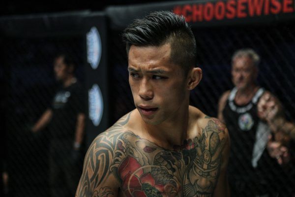 Martin Nguyen stares at his opponent