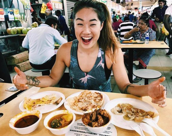 ONE Women's Atomweight World Champion Angela Lee dines at a hawker centre in Singapore