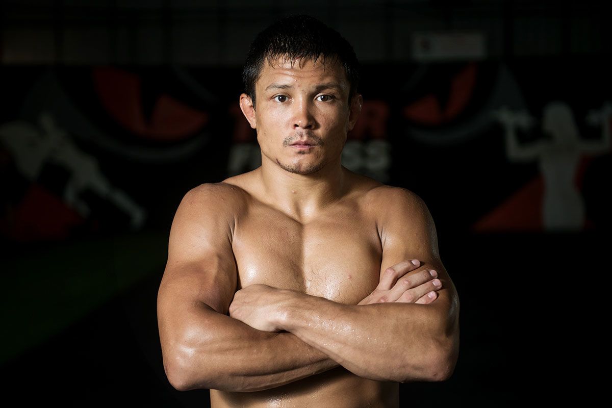 Russian MMA fighter Timofey Nastyukhin poses at Tiger Muay Thai