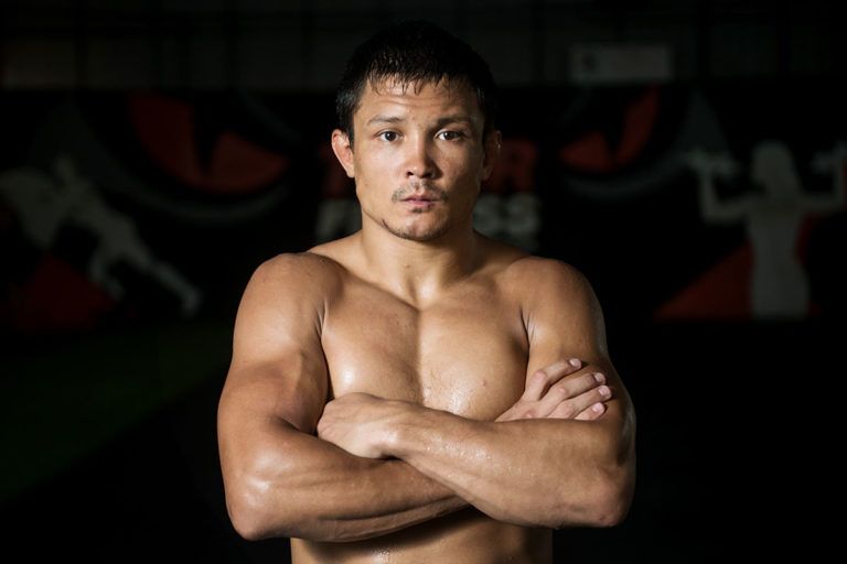 Russian MMA fighter Timofey Nastyukhin poses at Tiger Muay Thai