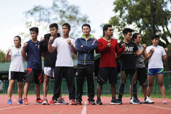 Team Lakay gets ready for an outdoor workout