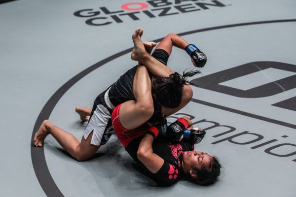 Malaysia's Jihin "Shadow Cat" Radzuan earns the submission win in her ONE debut in March 2018