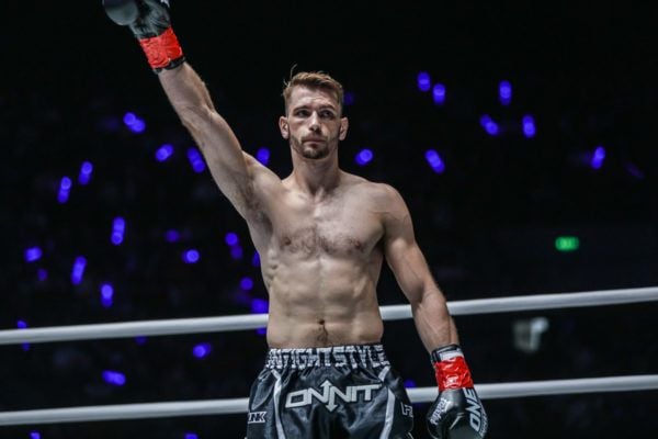 Serbian-American Muay Thai specialist Ognjen Topic greets the Mall Of Asia Arena