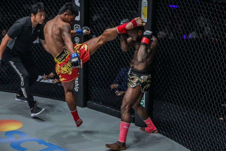 Thailand martial artist Rodtang Jitmuangnon kicks Sergio Wielzen