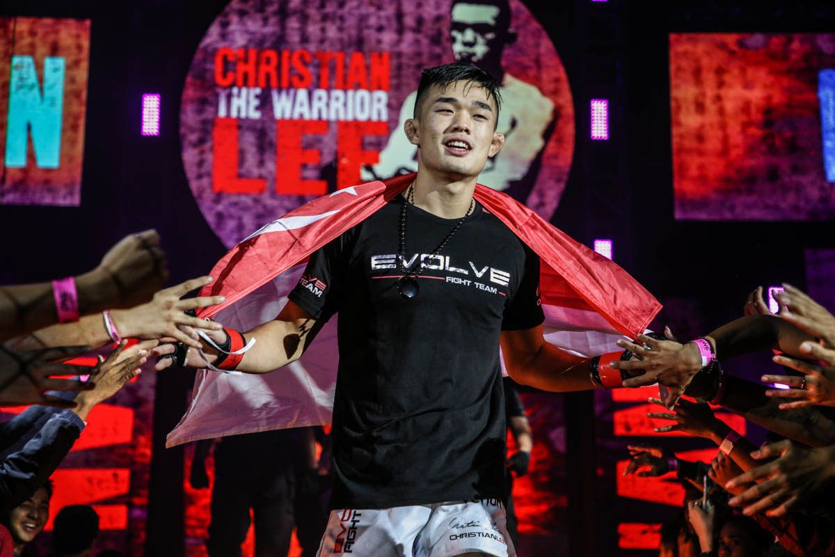 ONE Lightweight World Champion Christian Lee makes the walk to the Circle