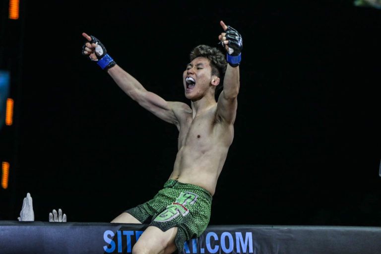 South Korean MMA fighter Kwon Won Il celebrates a big win