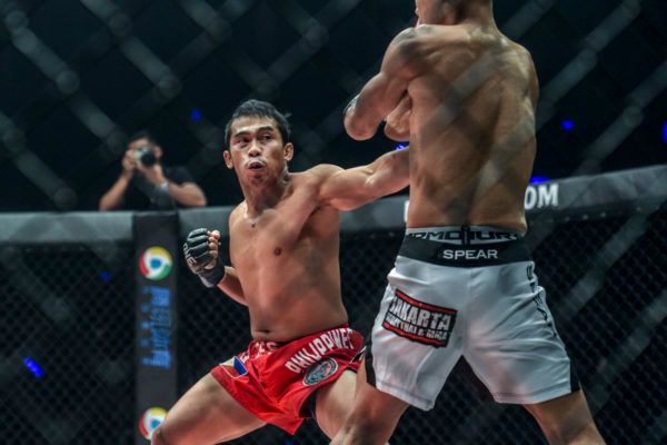 Filipino mixed martial artist Robin Catalan winds up for the punch!