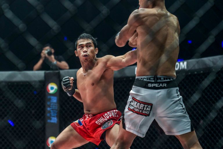 Filipino mixed martial artist Robin Catalan winds up for the punch!