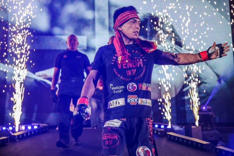 The Philippines' Kevin Belingon makes his entrance in Tokyo, Japan
