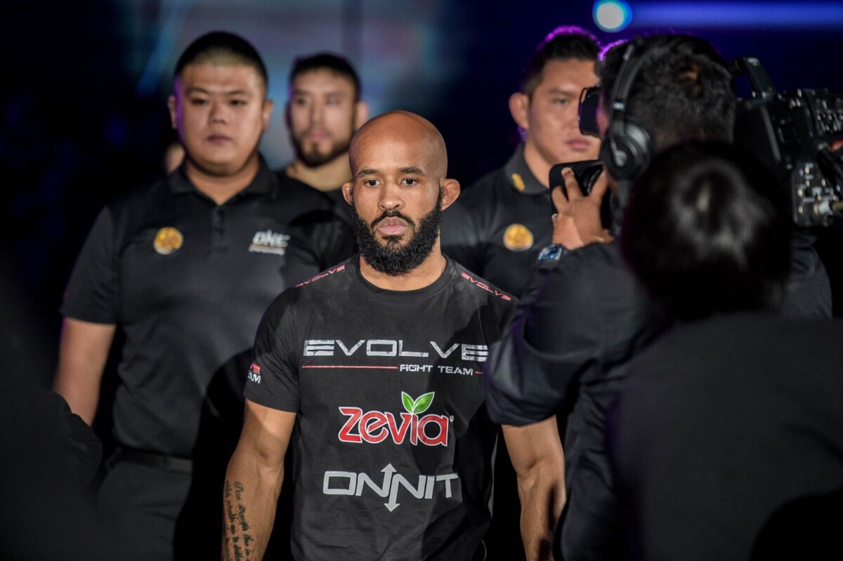 Demetrious "Mighty Mouse" Johnson makes his first walk to the circle