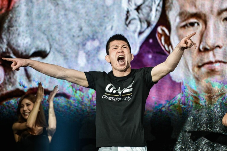 Shinya Aoki makes his entrance at ONE: A NEW ERA in Tokyo, Japan