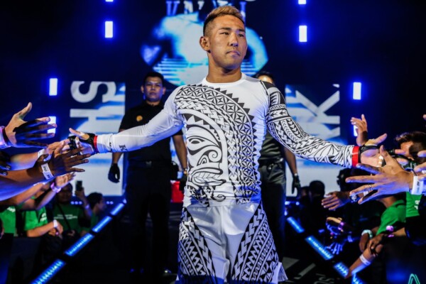 Japanese MMA fighter Ryogo Takahashi enters the arena