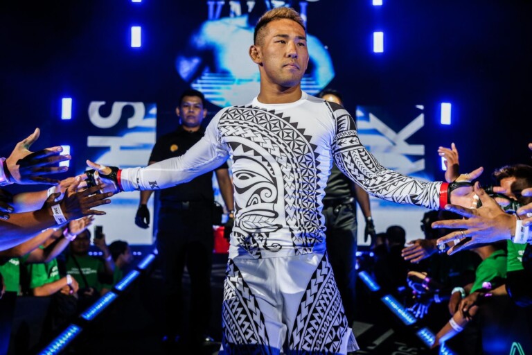 Japanese MMA fighter Ryogo Takahashi enters the arena