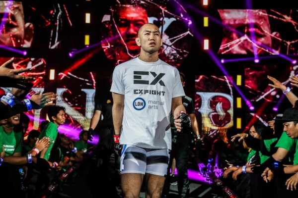 Yushin Okami enters the arena to face Kiamrian Abbasov at ONE: FOR HONOR