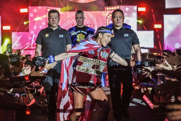 American Muay Thai star Janet Todd walks to the ring