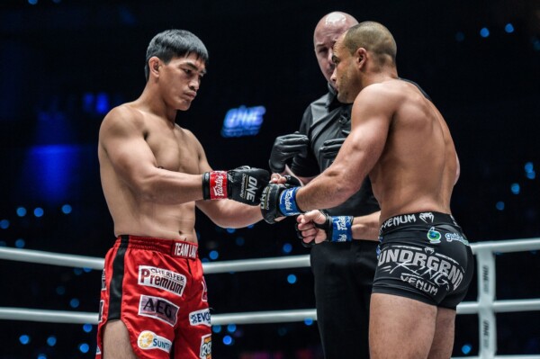 Filipino hero Eduard Folayang and American mixed martial arts legend Eddie Alvarez show respect before their battle