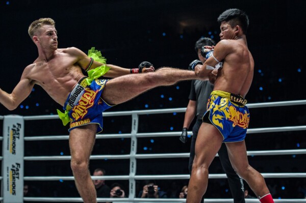 Jonathan Haggerty's left kick finds a home at ONE: DAWN OF HEROES in Manila.