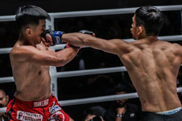 Japanese star Yuya Wakamatsu unleashes a left cross at Filipino martial arts hero Geje Eustaquio