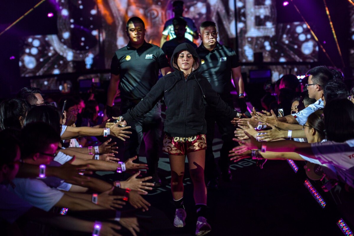 Indian Wushu Champion Puja Tomar enters the arena at ONE: IMMORTAL TRIUMPH