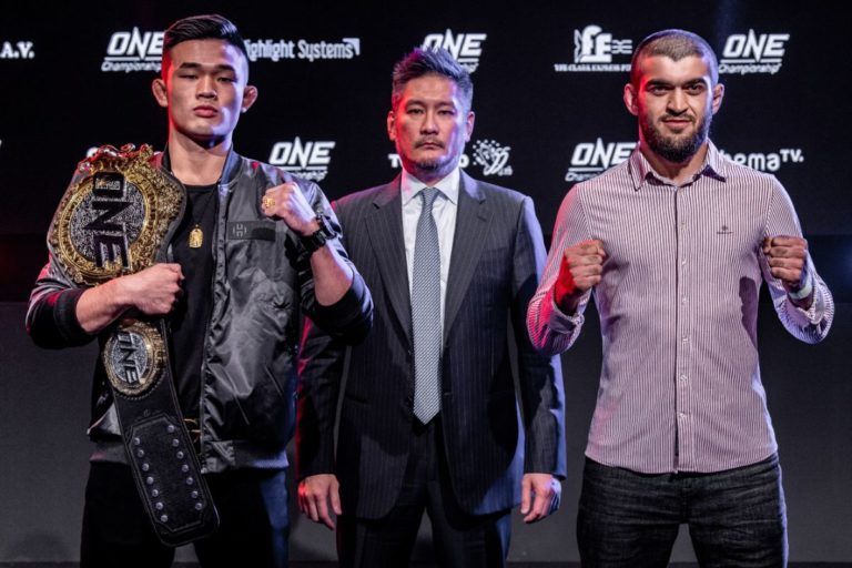 Christian Lee and Saygid Guseyen Arslanaliev face the media at the ONE: CENTURY press conference