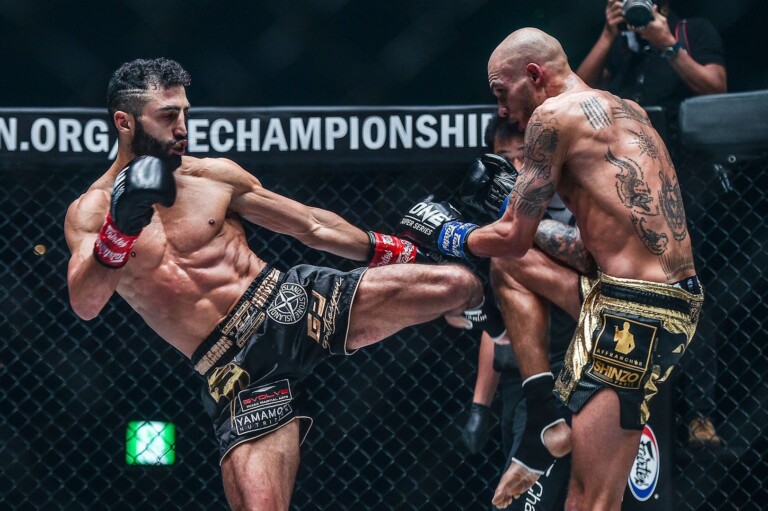 Italian kickboxer Giorgio Petrosyan takes out France's Samy Sana in October 2019
