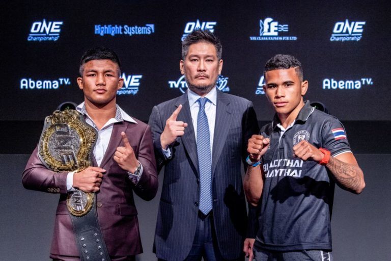 Rodtang Jitmuangnon and Walter Goncalves face the media at the ONE: CENTURY press conference