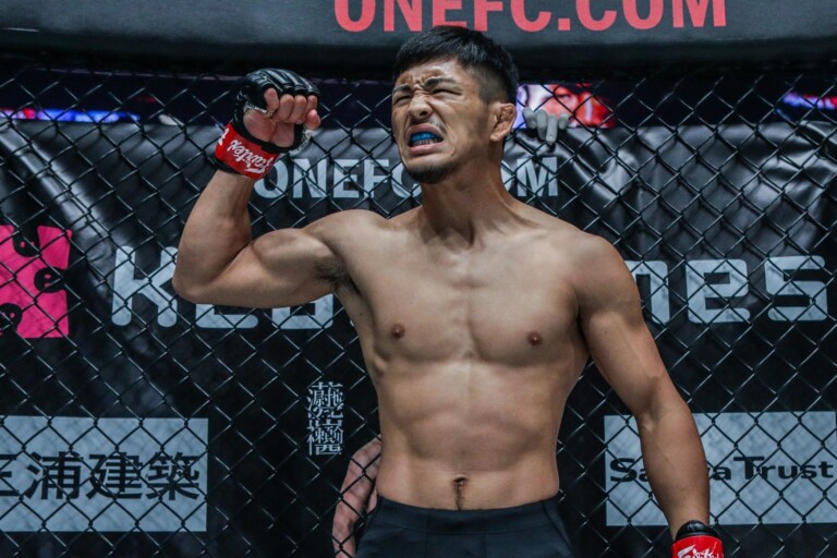 Japanese rising star Yuya Wakamatsu pumps his fist