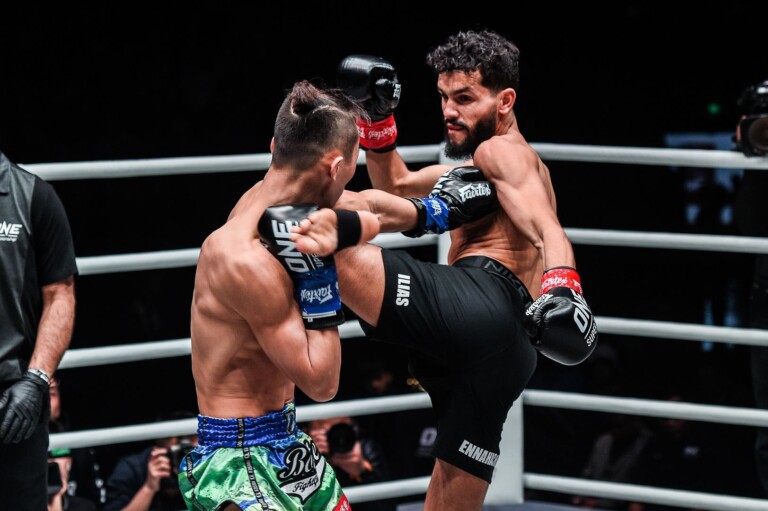 Ilias Ennahachi defeats Wang Wenfeng at ONE AGE OF DRAGONS