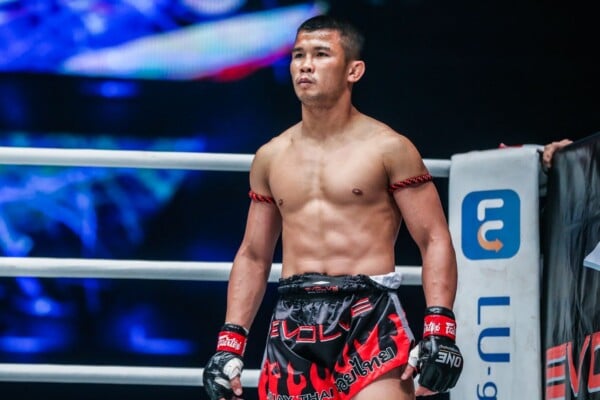 ONE Bantamweight World Champion Nong-O Gaiyanghadao stands in the ring