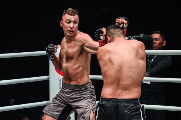 Ukraine's Roman Kryklia wins up for a big punch in November 2019