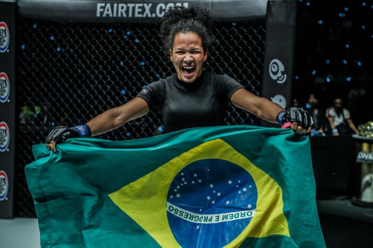 Following her successful debut, Rayane Bastos waves the Brazilian flag