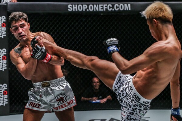 Japanese striker Taiki Naito extends his leg for a kick