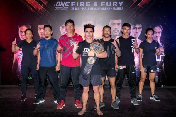 Gina Iniong, Lito Adiwang, Eduard Folayang, Joshua PAcio, Alex Silva, Danny Kingad, Jomary Torres ONE FIRE & FURY Open Workout