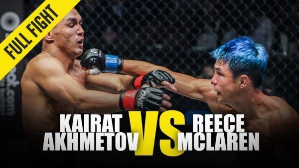 Kairat Akhmetov and Reece McLaren exchange on the feet during their meeting at ONE: A NEW ERA.
