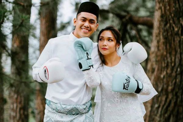 Malaysian martial artists Hisyam Samsudin and Edilah Johany get married