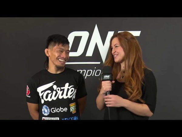 Miesha Tate interviews Lito Adiwang following his first-round victory at ONE: FIRE & FURY.