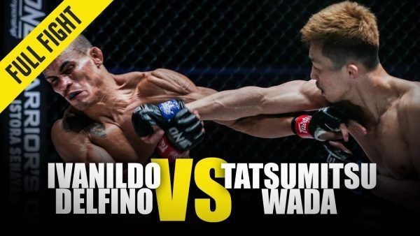 Japan's Tatsumitsu Wada connects with a right hand on Ivanildo Delfino at ONE: FIRE & FURY in the Philippines.