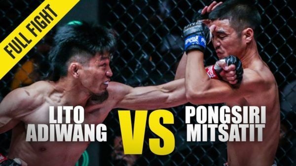 Lito Adiwang broke through the guard of Pongsiri Mitsatit with a sharp left hook at ONE: FIRE & FURY.