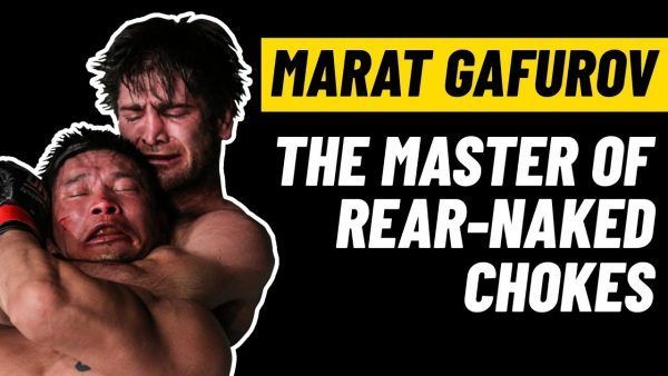 Marat Gafurov sinks in his signature rear-naked choke, a submission that accounts for nine of his career submission victories.