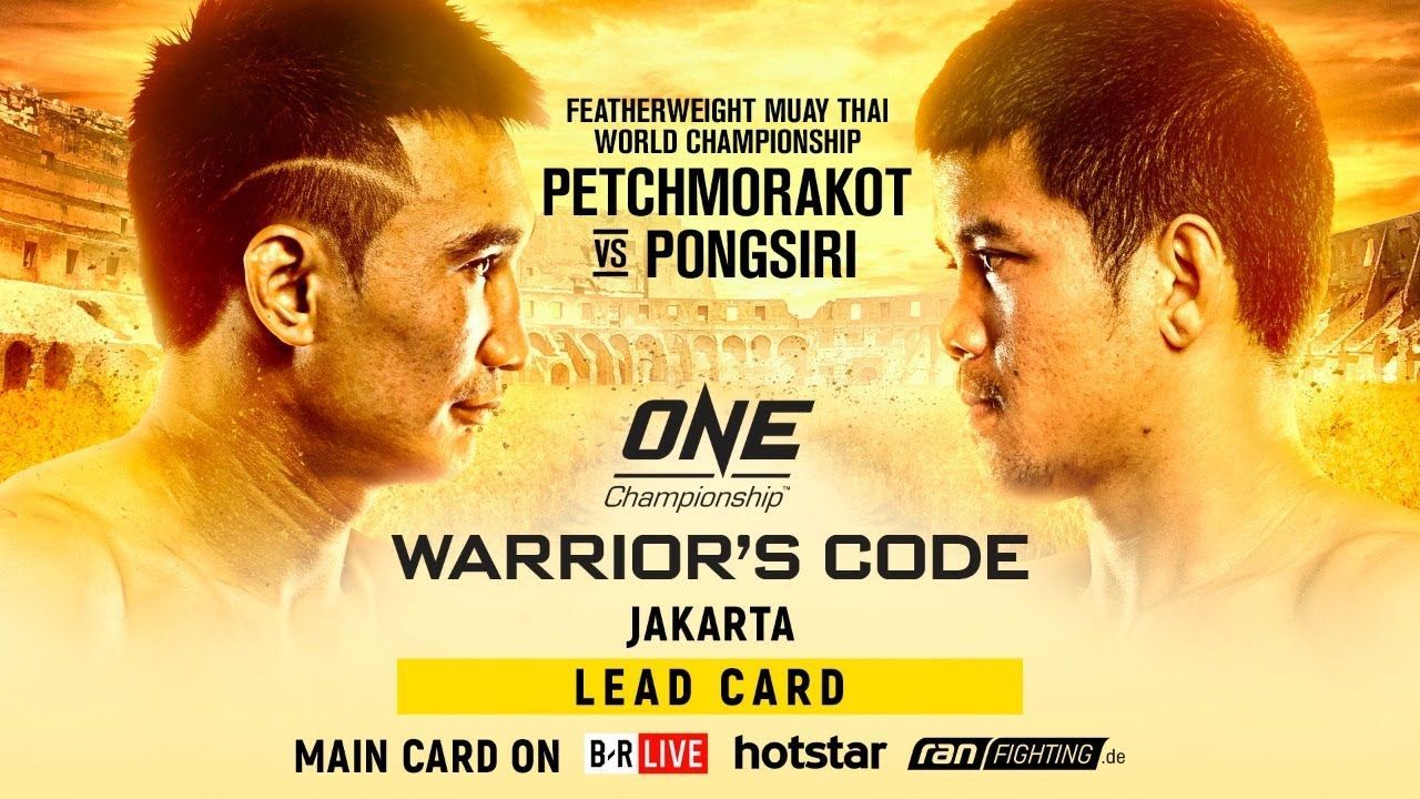 ONE: WARRIOR'S CODE headliners Petchmorakot Petchyindee Academy and Pongsiri PK.Saenchaimuaythaigym clash in Jakarta.