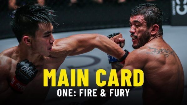 Joshua Pacio throws a left hook at Alex Silva in their ONE: FIRE & FURY main event for the ONE Strawweight World Title.
