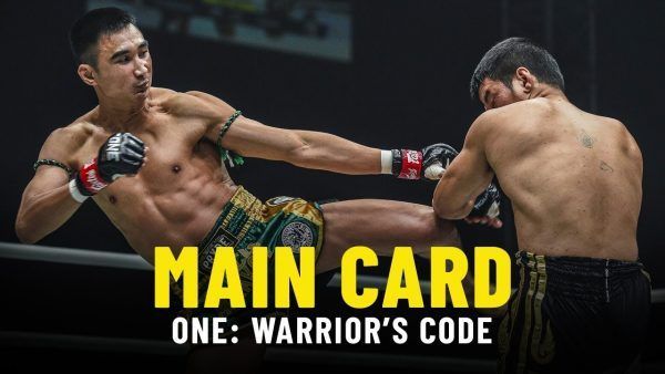A hard leg kick scores for Petchmorakot Petchyindee Academy against Pongsiri PK. Saenchaimuaythaigym at ONE: WARRIOR'S CODE in Jakarta.