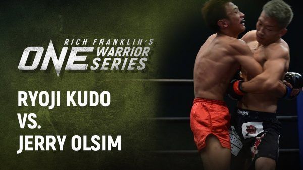 Ryoji Kudo and Jerry Olsim clinch up during their contest on Rich Franklin's ONE Warrior Series.
