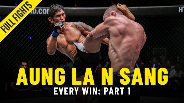 Aung La N Sang connects with a head kick against Vitaly Bigdash at ONE: LIGHT OF A NATION.