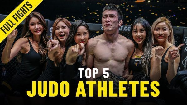 Japan's Shinya Aoki celebrates a ONE Lightweight World Title victory.