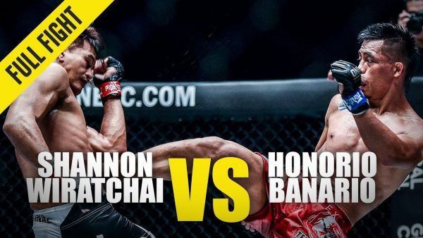 Shannon Wiratchai and Honorio Banario exchange strikes in their closely contested battle at ONE: KING OF THE JUNGLE.