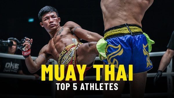 Muay Thai superstar Rodtang Jitmuangnon throws a powerful leg kick.