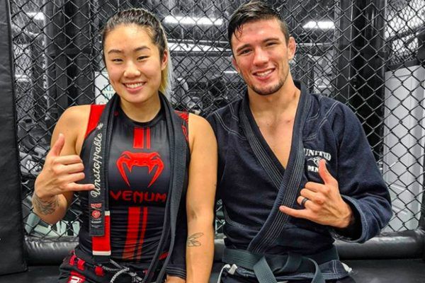 Angela Lee and her husband, Bruno Pucci, train Brazilian Jiu-Jitsu