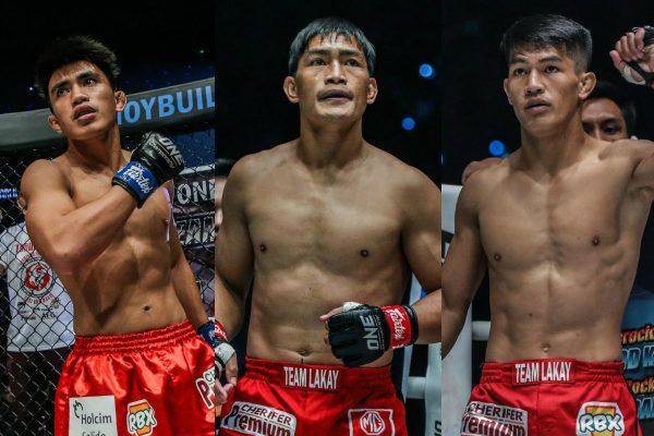 Joshua Pacio, Eduard Folayang, and Danny Kingad from Team Lakay