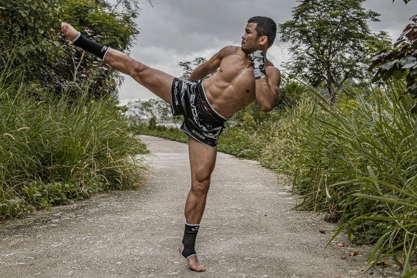 ONE Bantamweight Muay Thai World Champion Nong-O Gaiyanghadao throws a roundhouse kick outside